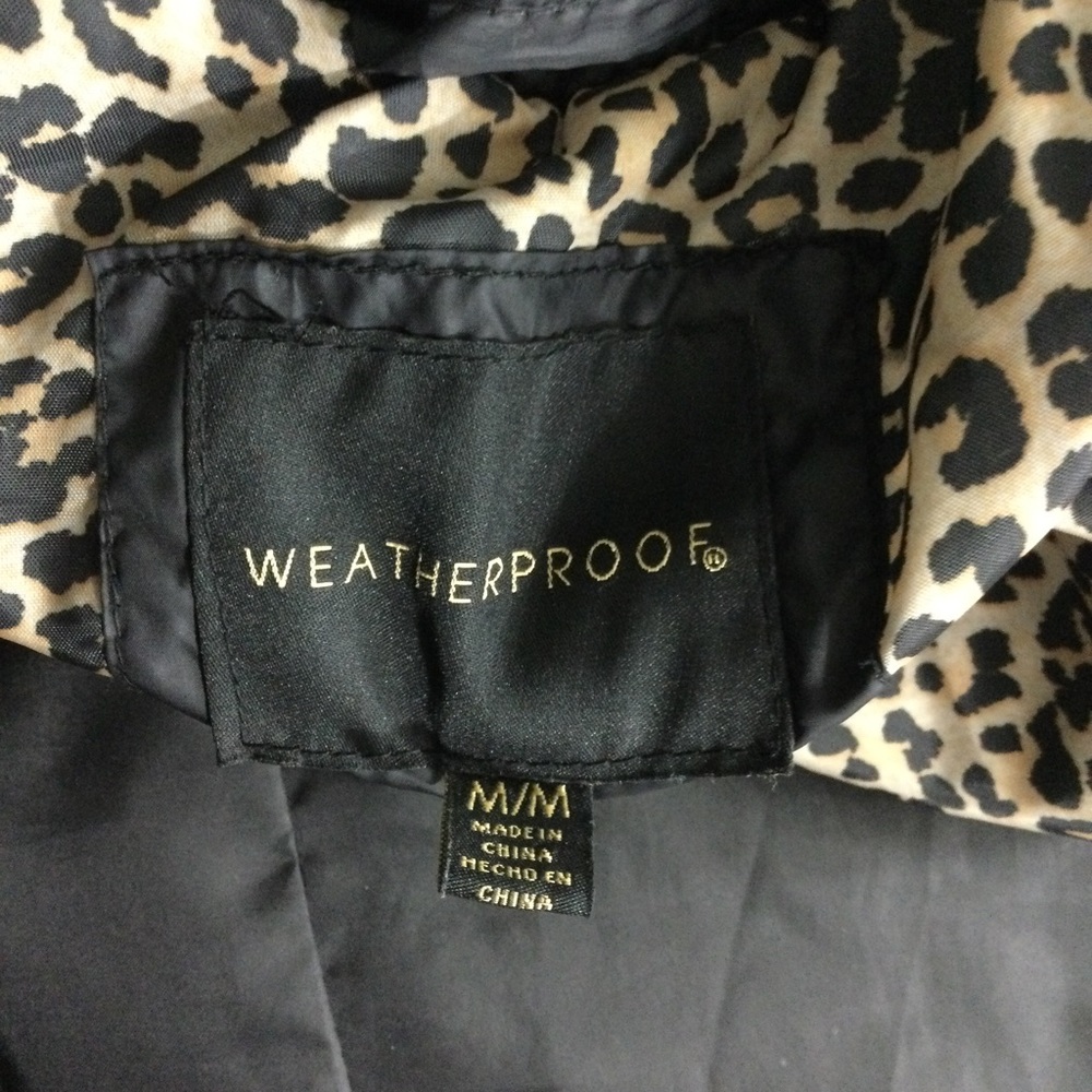 Waterproof Quilted Black Jacket Snap Button Down Size M - Picture 6 of 9